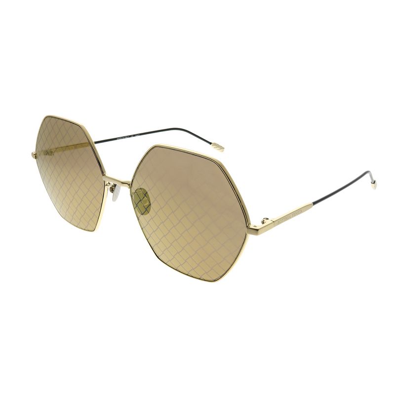 Bottega Veneta Hexagon  003 Unisex Fashion Sunglasses Gold 60mm