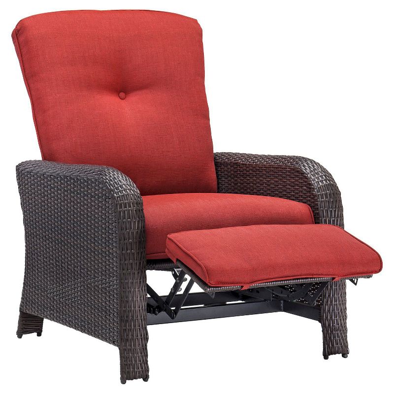 Outdoor Strathmere Luxury Patio Recliner - Crimson Red - Hanover