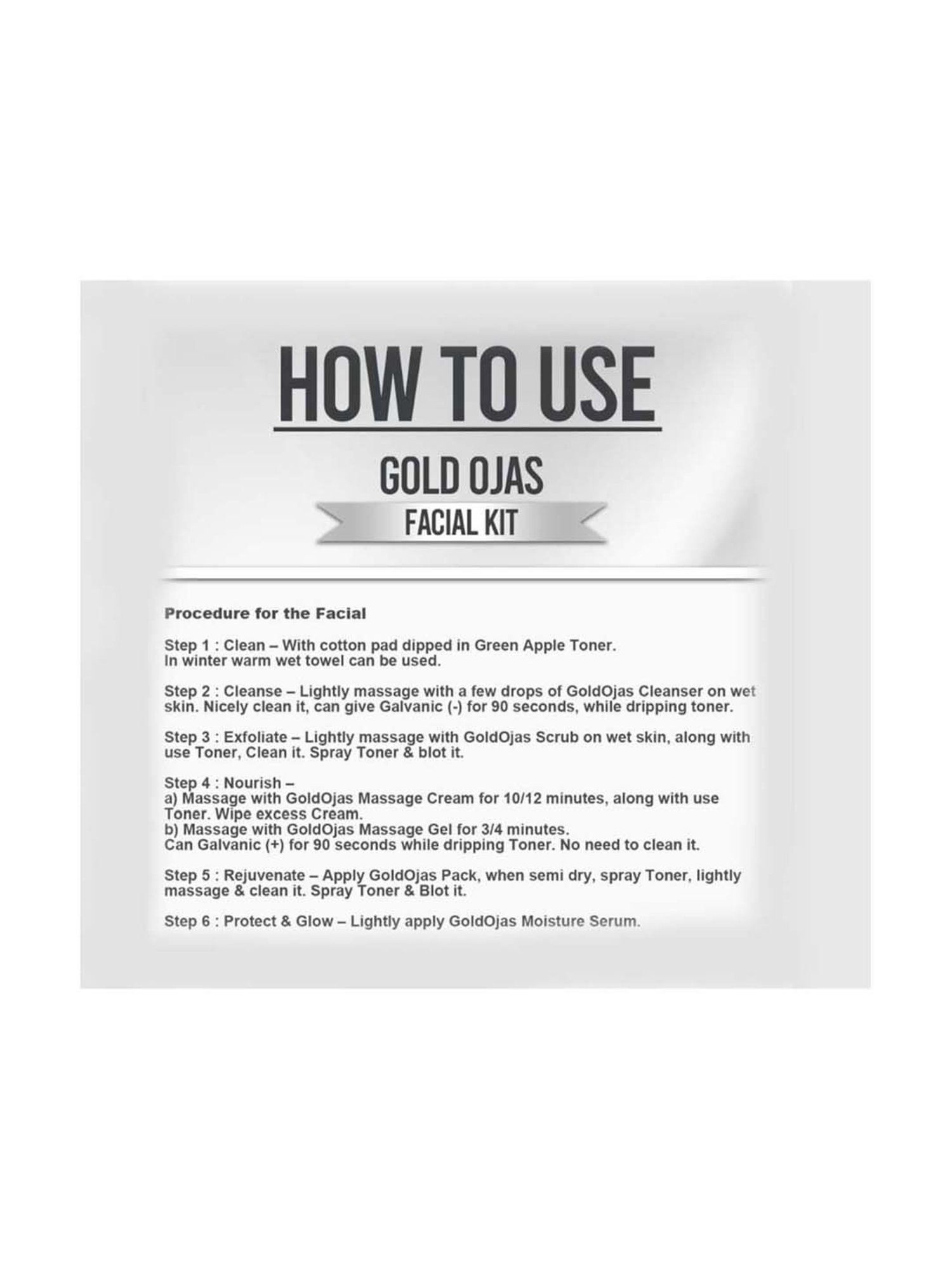 VEDIC LINE Gold Ojas Facial Kit (Sachet Kits)