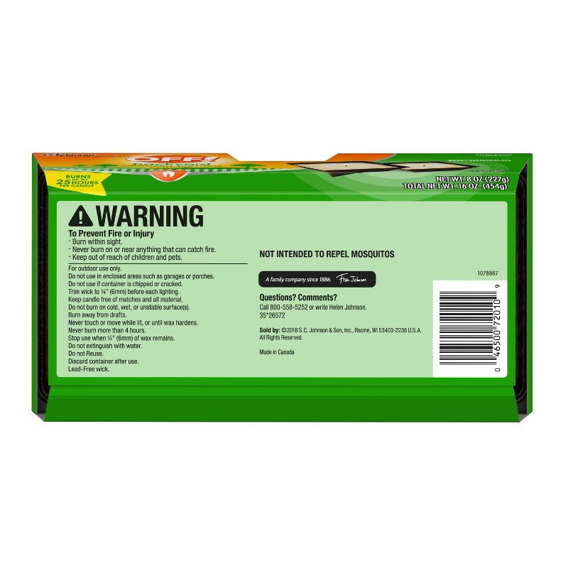 OFF! 2ct 8oz Backyard Citronella Scented Candle