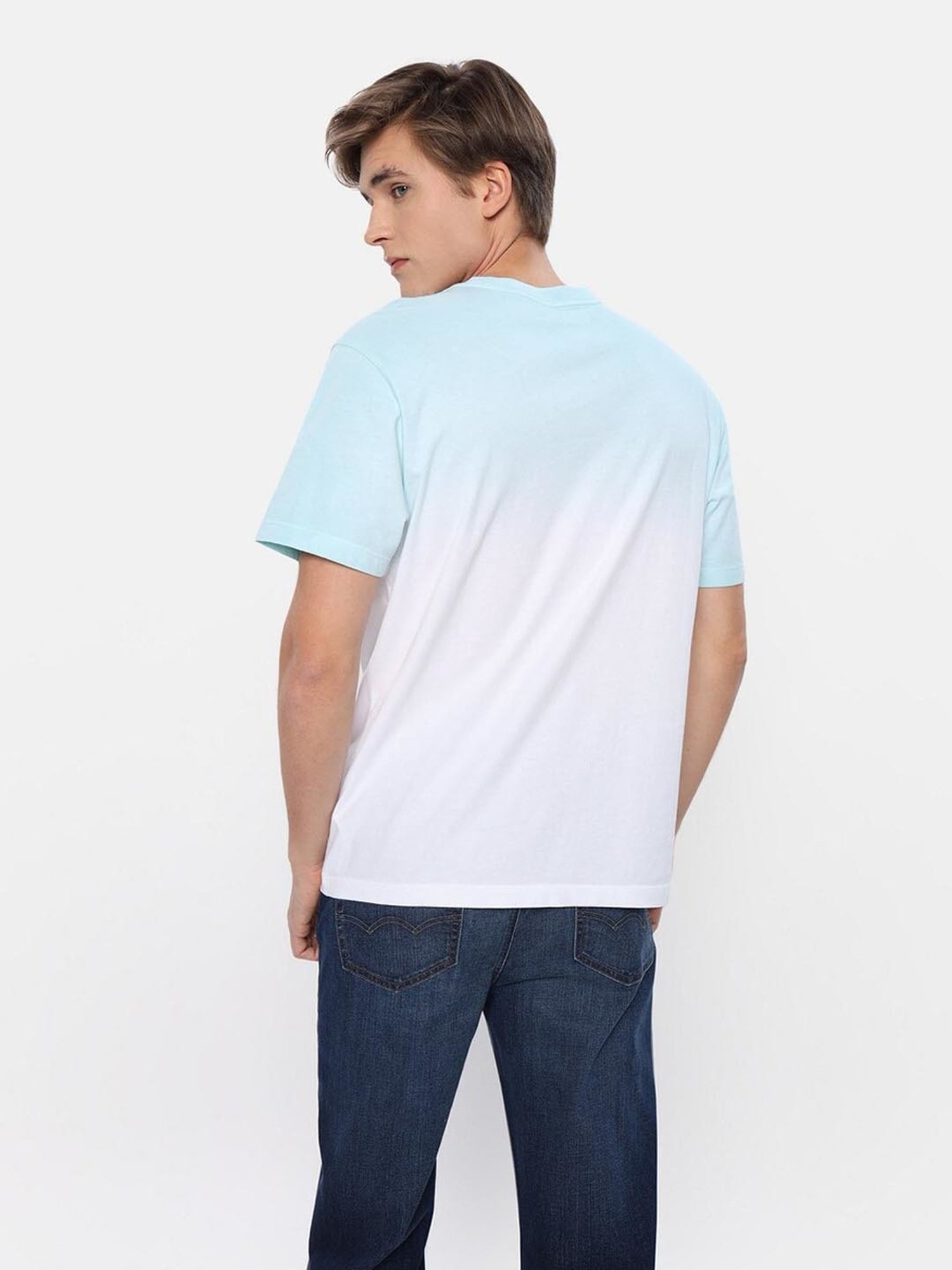 American Eagle Outfitters Blue Cotton Regular Fit Tie - Dye T-Shirt