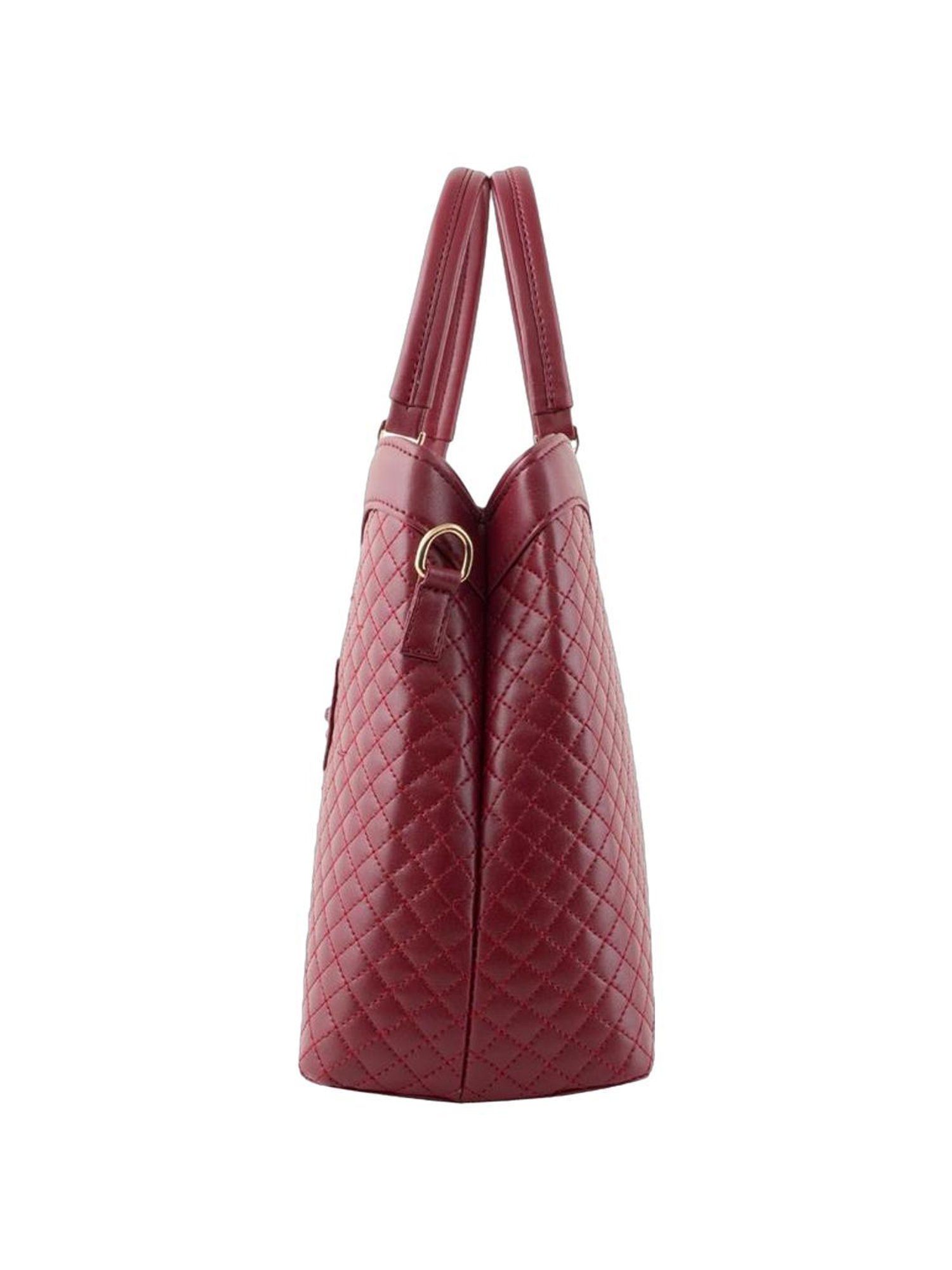 Bellissa Maroon PU Quilted Handbag