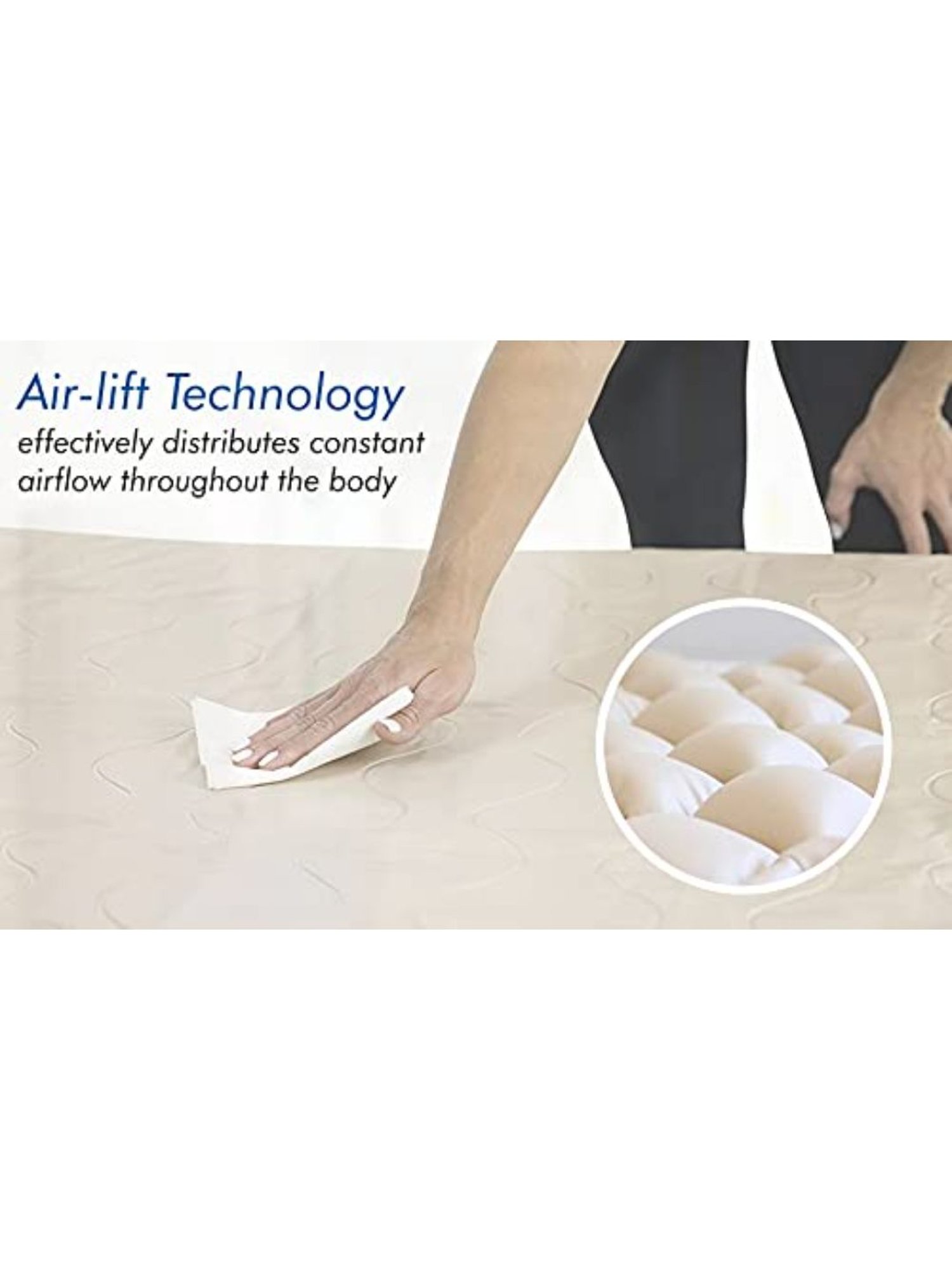 AccuSure Anti Decubitus Air Mattress with Air Pump (Beige)