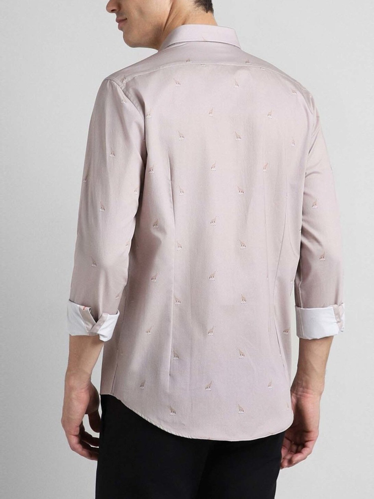 Simon Carter London Purple Printed Slim Fit Shirt