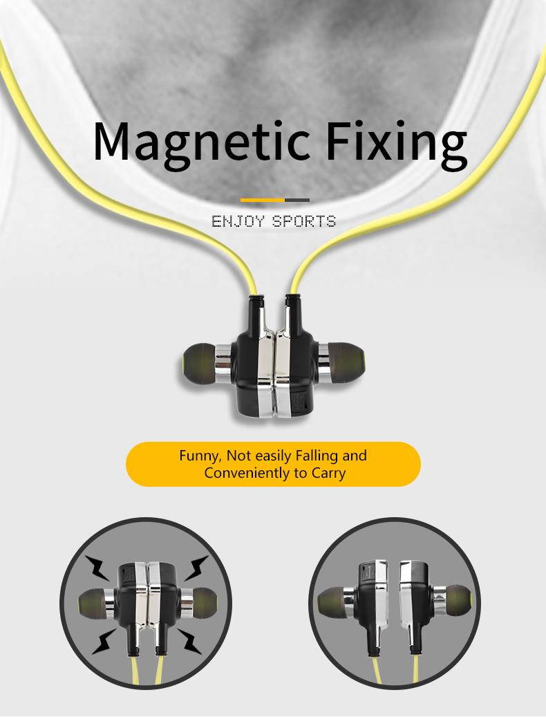 FineBlue FA-90 Sports Neck Hanging High Quality Magnetic Stereo Bluetooth4.1 Headset Sweat proof IPX-4 (Gold)