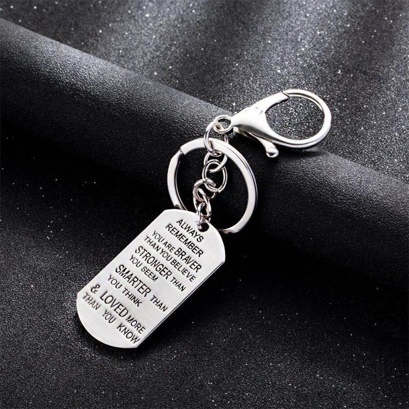 Key Chain Ring Hook Always Remember You Are Braver Stronger Smarter Than You Think Family Friend Gift
