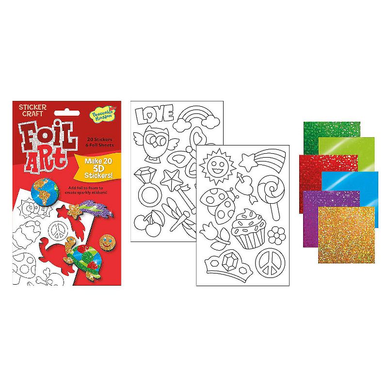 MindWare Fun Stuff Foil Art Sticker Pack - Stickers -8 Pieces