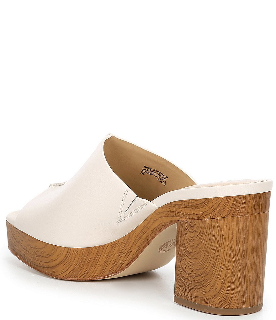 MICHAEL Michael Kors Aldrich Leather Block Heel Mules