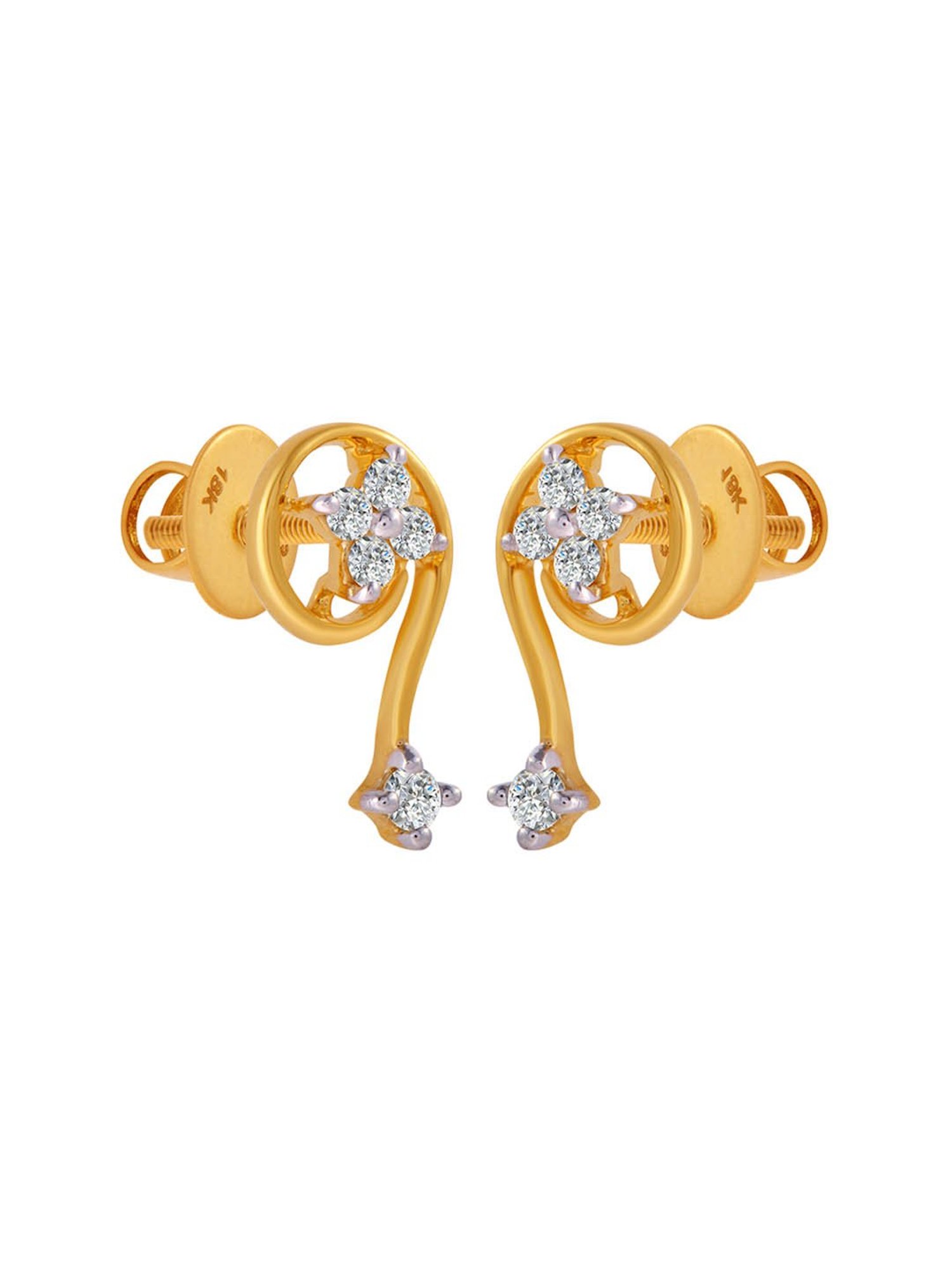P.C. Chandra Jewellers 18 kt Gold & Diamond Earrings