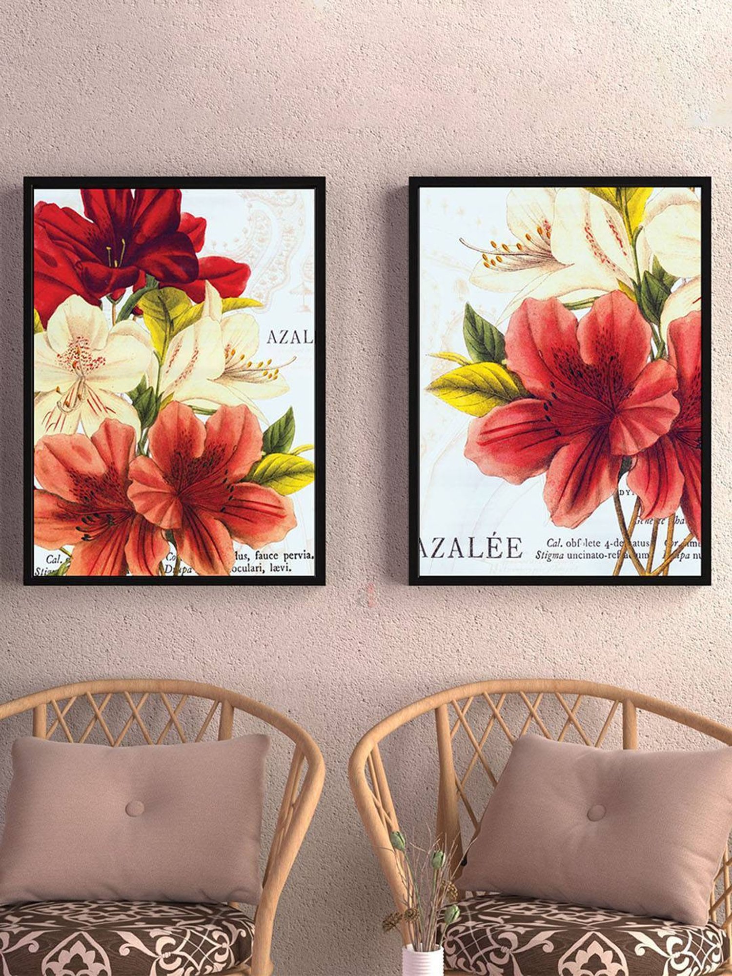 Art Street Azalea Jardin Wild Apple Portfolio Printed Red Engineered Wood Wall Art (Set of 2)
