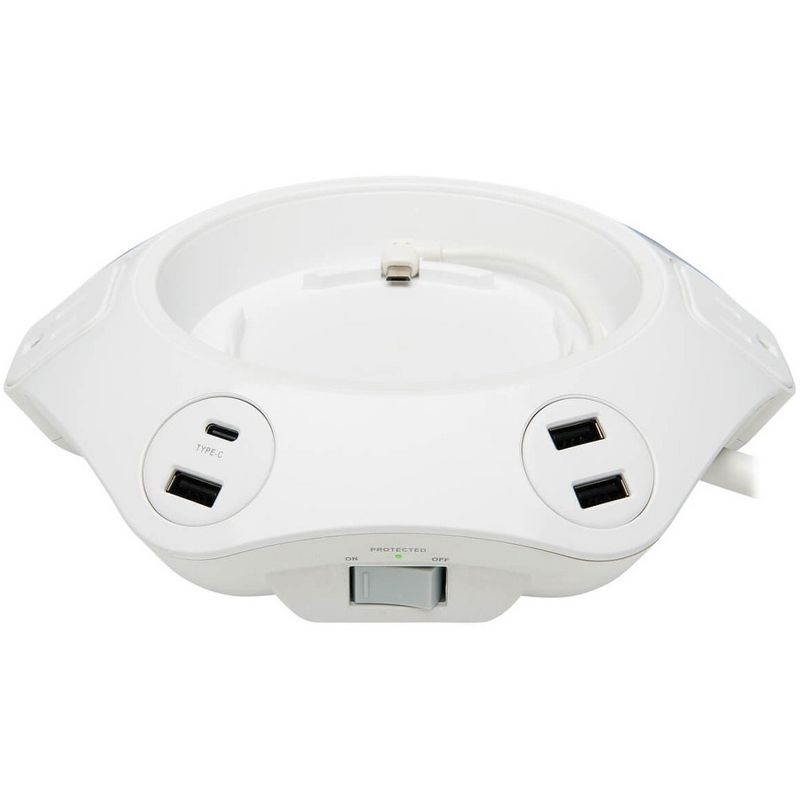 Monoprice 2 Outlet Surge Protector Wall Tap with 2 USB Charging Ports 3.4A, 450 Joules, White