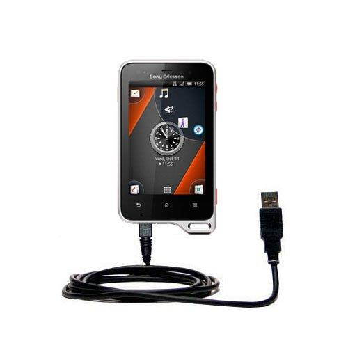 Gomadic USB Data Hot Sync Straight Cable for The Sony Ericsson Xperia Active with Charge Function &ndash; Two Functions in one Unique TipExchange Enabled Cable
