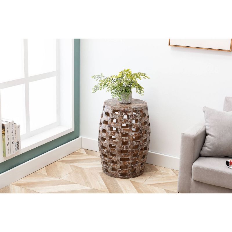 26" Hampton Side Table Weathered Walnut - Boraam