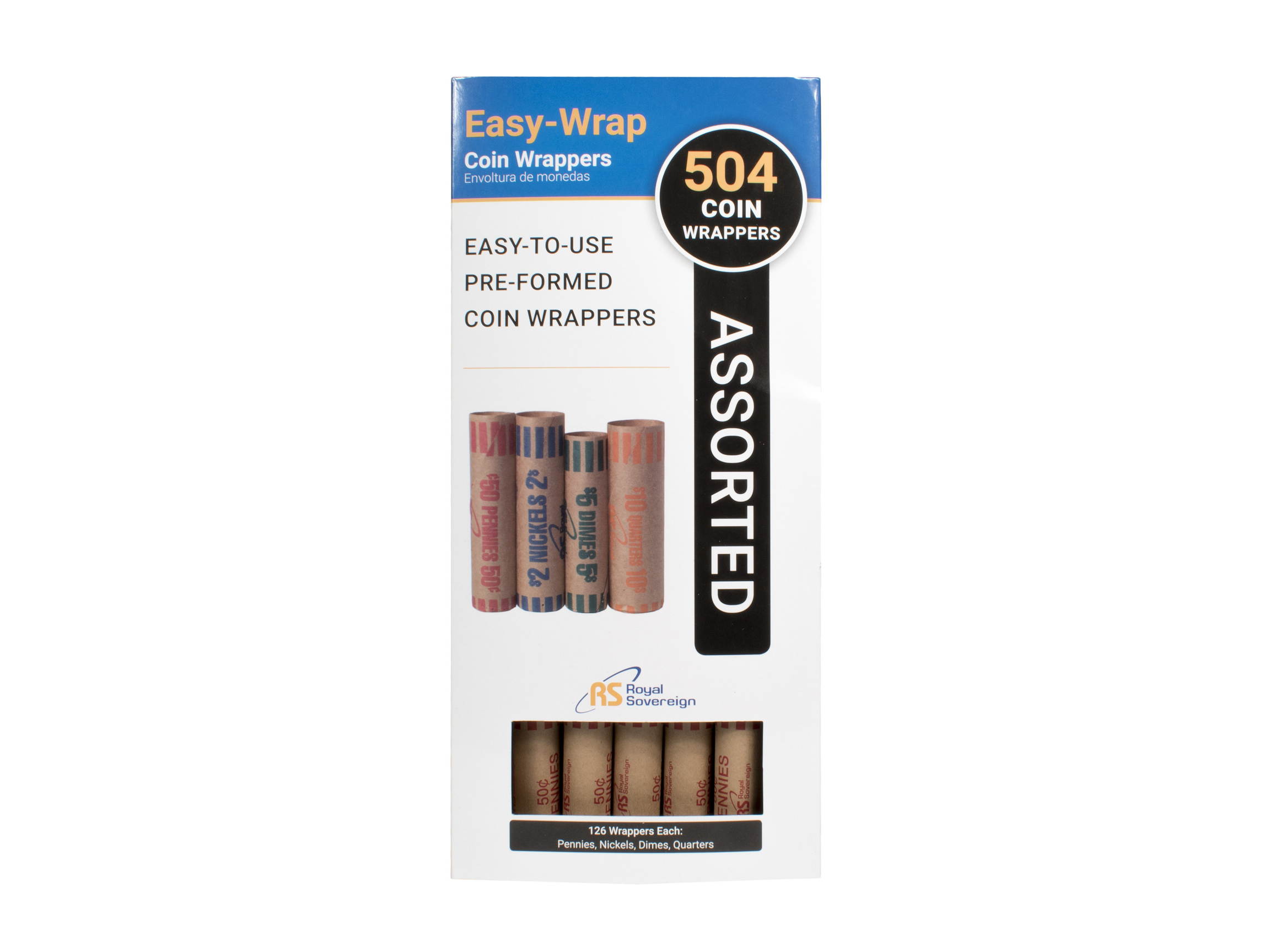 Royal Sovereign FSW-504A Preformed Coin Wrappers 504 Assortment Pack