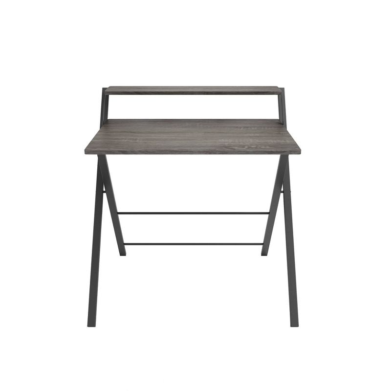 Core Folding Two Tier Desk Gray Oak/Black - Jamesdar