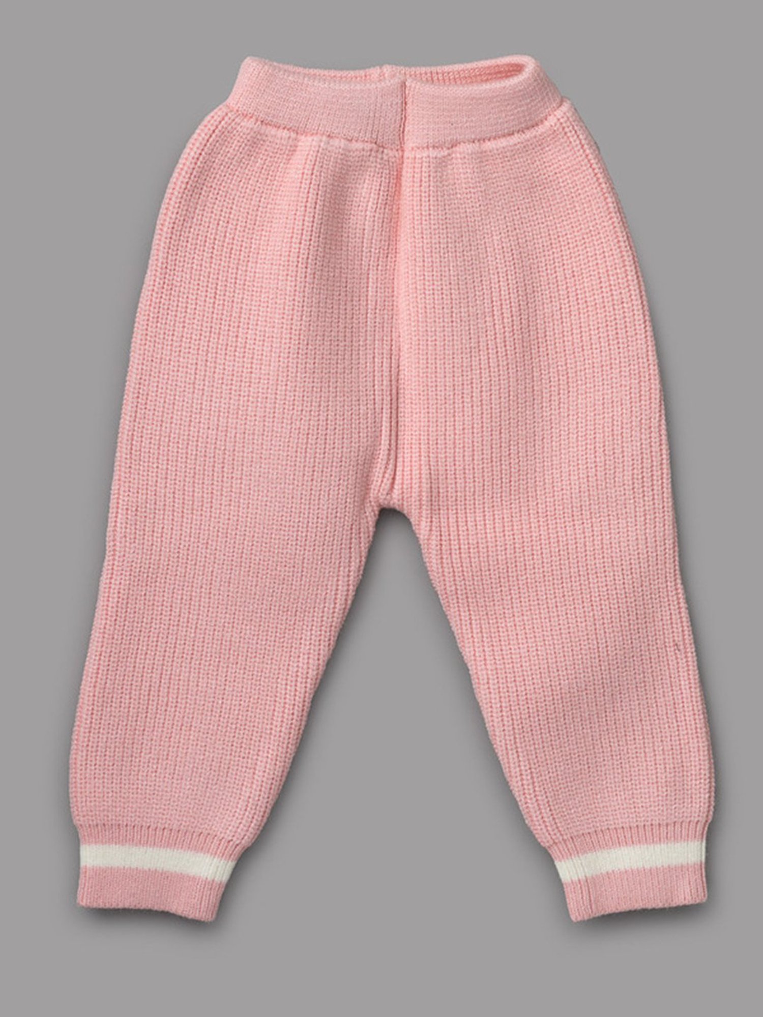 NEUDIS Girls Pink Self Design Full Sleeves Sweatshirt with Joggers