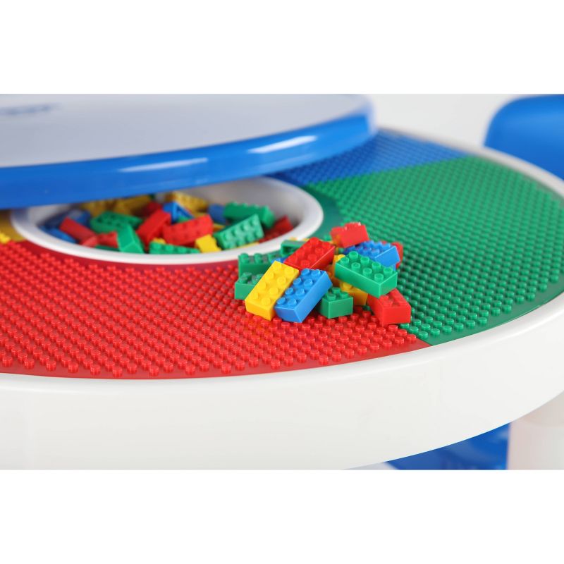 3pc Round Plastic Construction Table With 2 Chairs & Cover White - Humble Crew