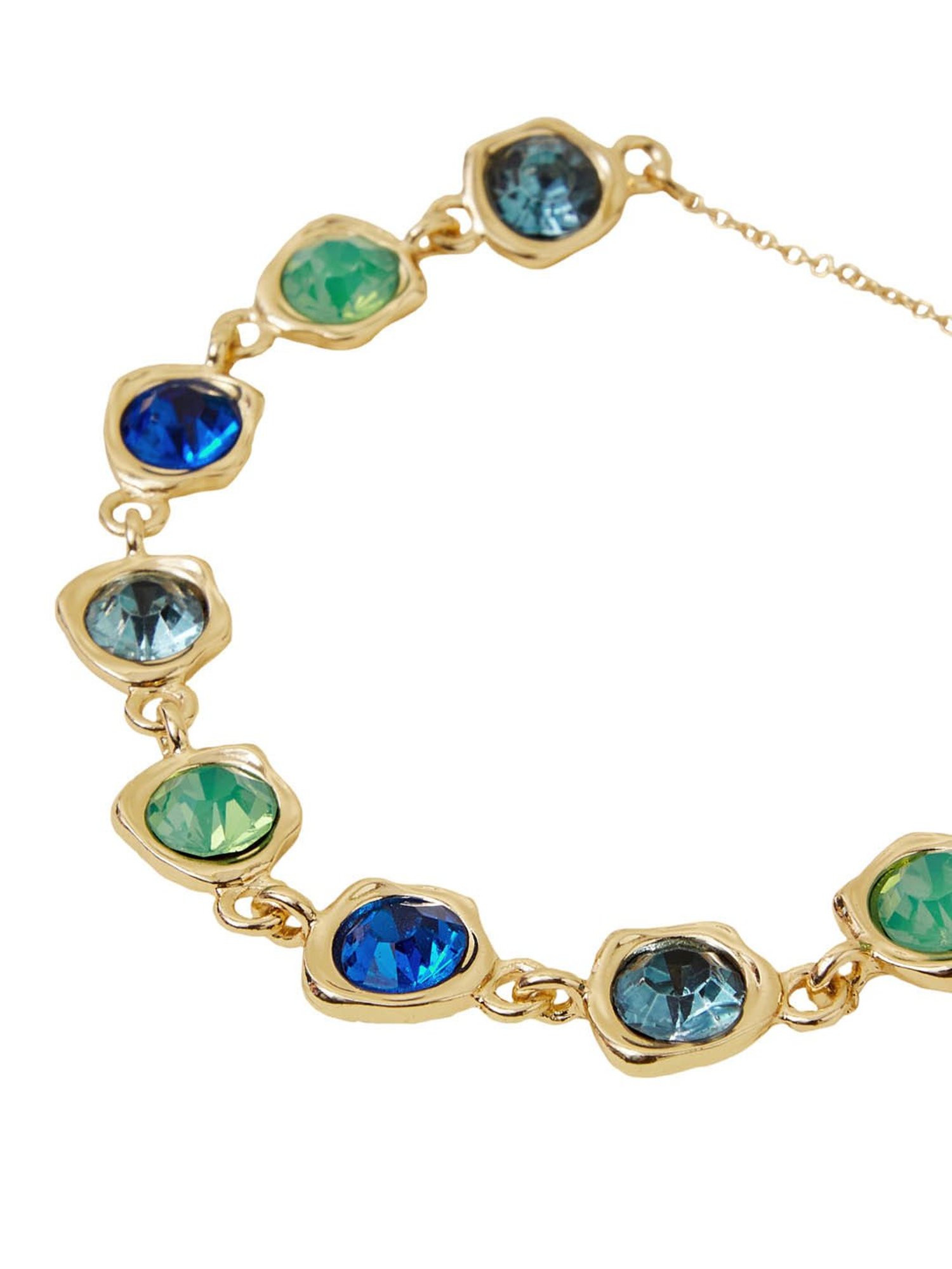 Accessorize London Green Molten Gem Bracelet for Women