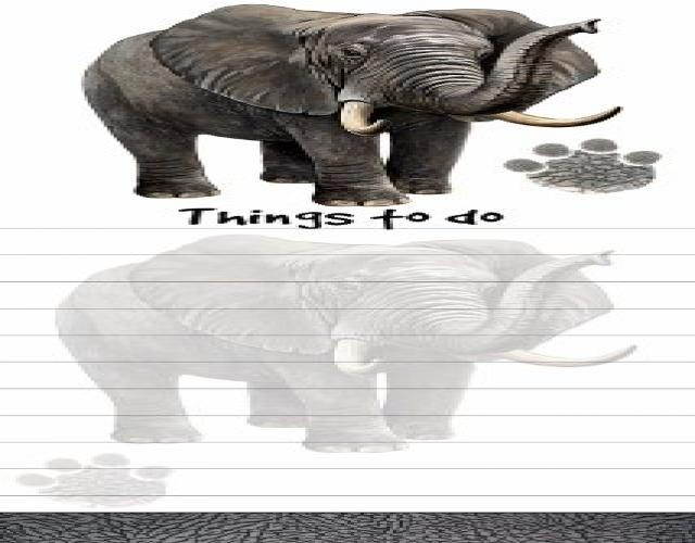 "Elephant Magnetic List Pads" Uniquely Shaped Sticky Notepad Measures 8.5 by 3.5 Inches