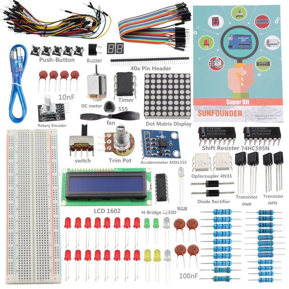 SunFounder Project Super Starter Kit for Arduino UNO R3 Mega2560 Mega328 Nano-OEM