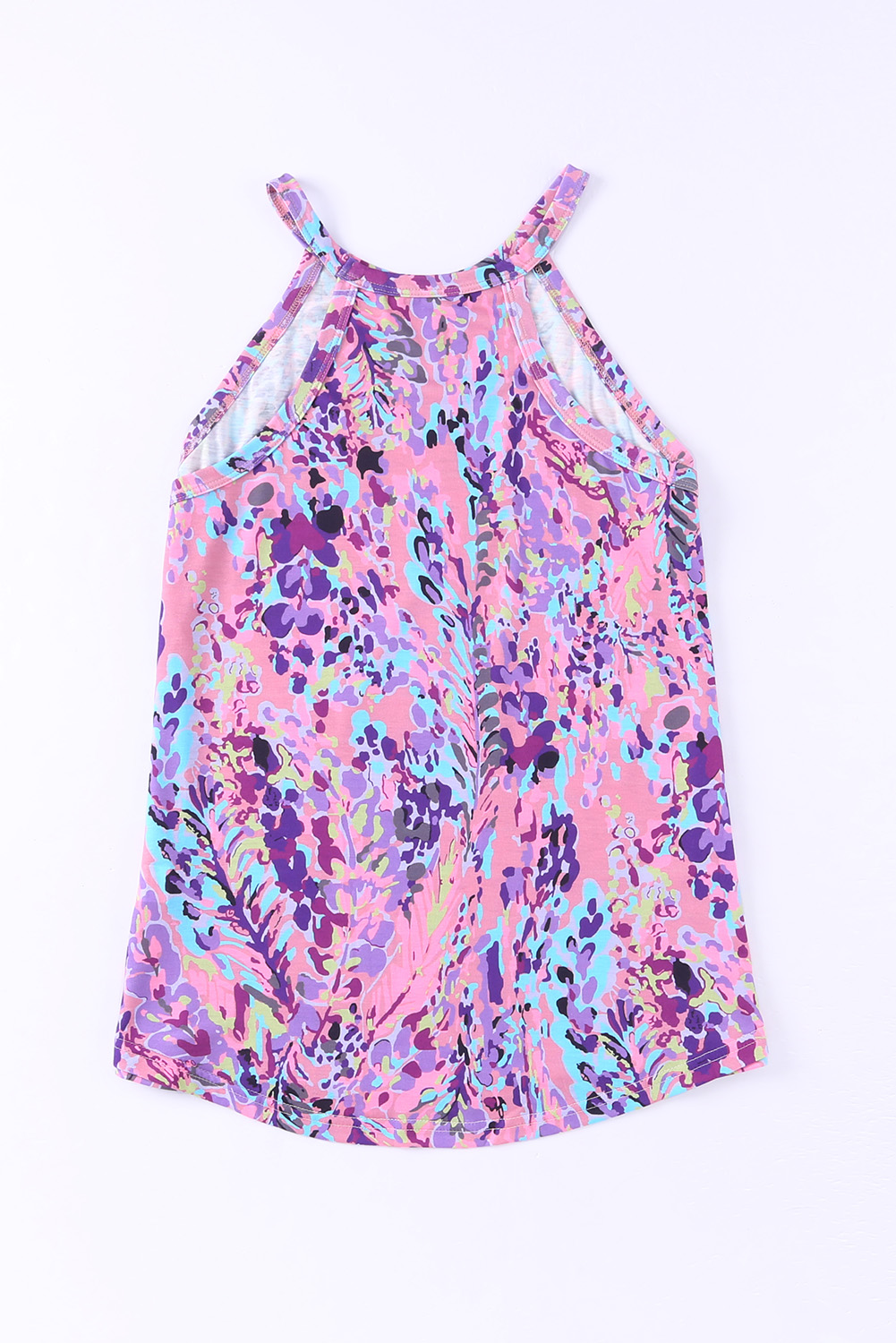 Multicolor Abstract Print Boho Sleeveless Halter Top
