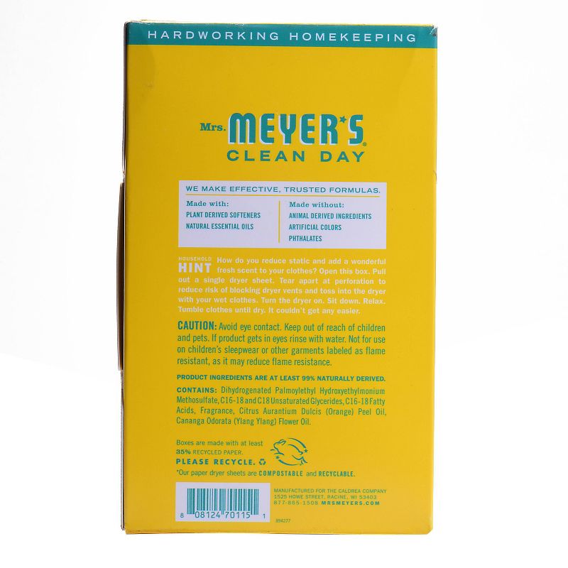 Mrs. Meyer's Clean Day Honeysuckle Scent Dryer Sheets - 80ct