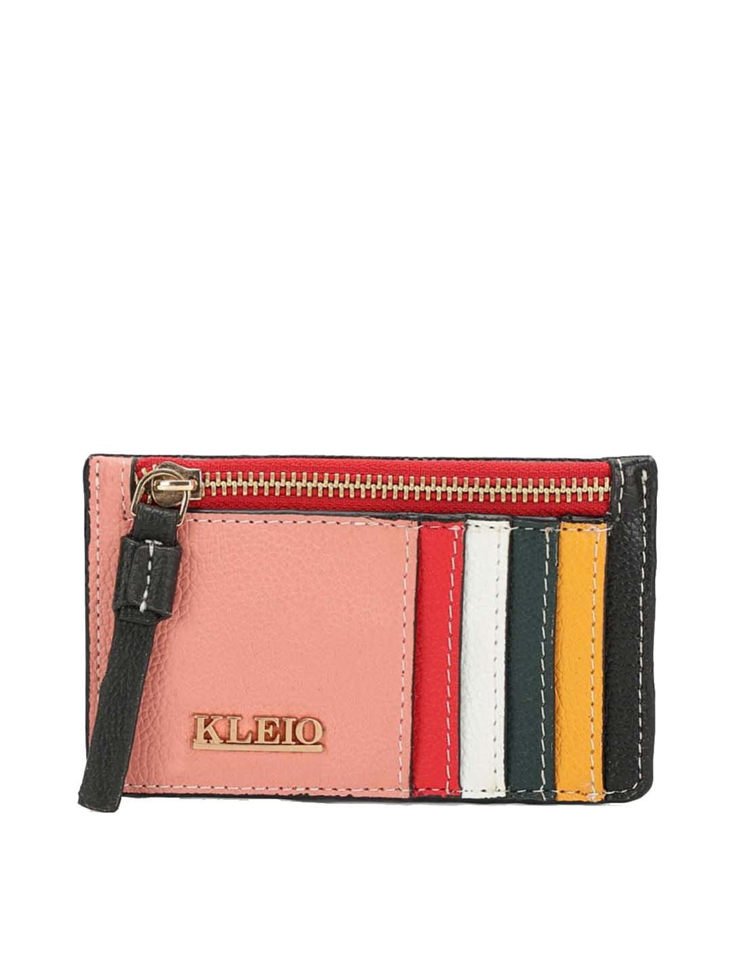 KLEIO Peach Solid Card Holder