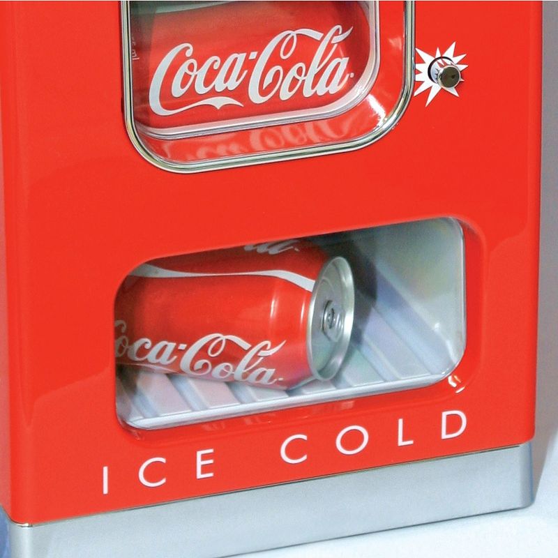 Koolatron CVF18 Coca-Cola Official Design Push Button Vending Machine Mini Fridge Holds 10 Cans