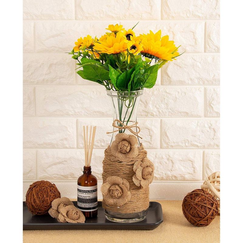 Genie Crafts 12 Pack Lace Burlap Fabric Flower Embellishments for Arts and Craft, Wedding Decorations, 2.5 In