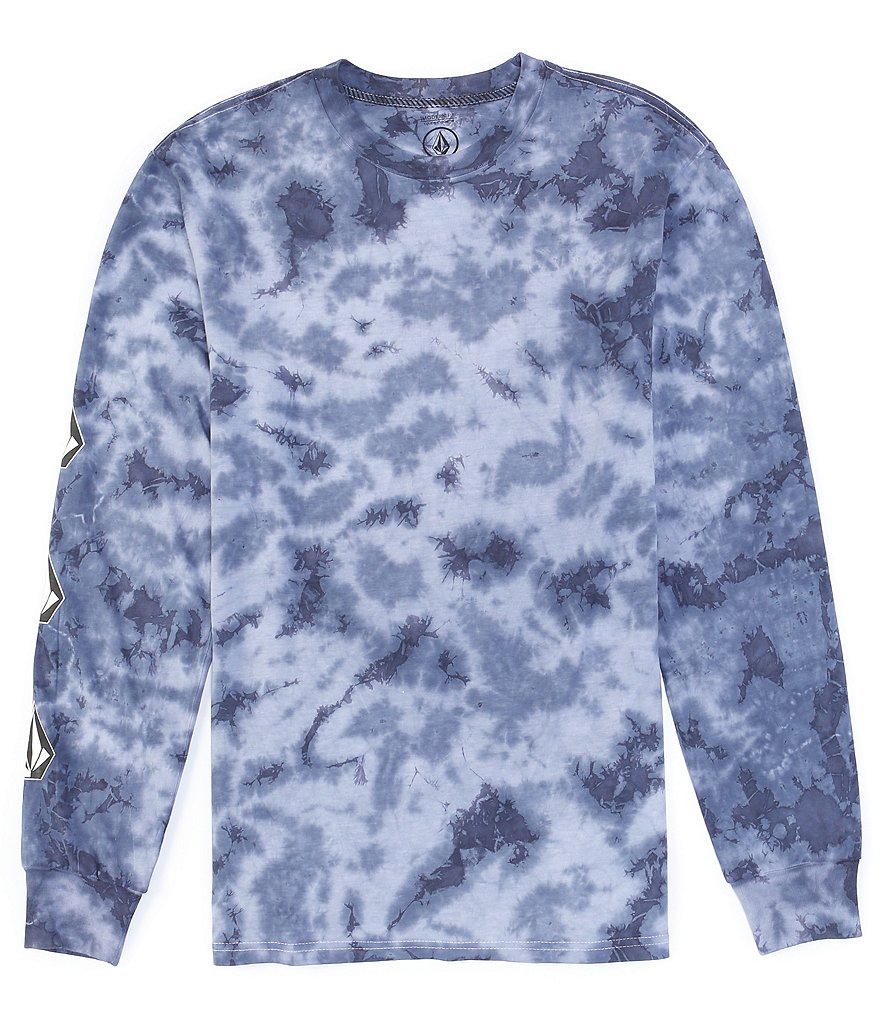 Volcom Iconic Stone Tie-Dyed Long-Sleeve Modern-Fit T-Shirt