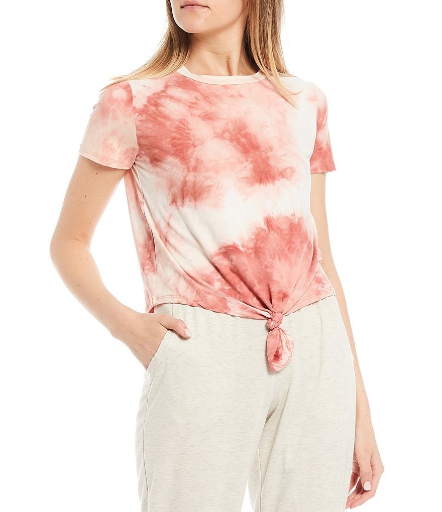 Honey & Sparkle Tie Dye Tie Front Tee