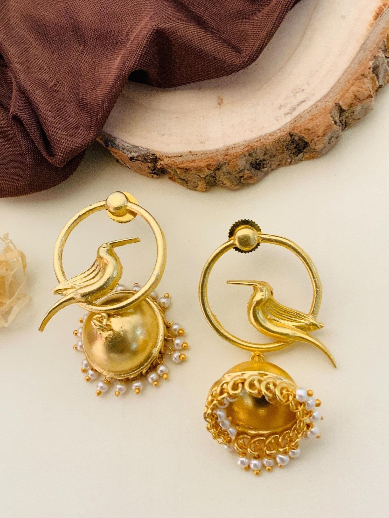 Abdesigns Classic Gold-Plated Jhumki Earrings