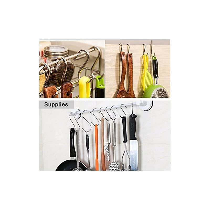 10 Pack Heavy Duty S Hooks Black S Shaped Hooks Hanging Hangers Hooks for Kitchen, Bathroom, Bedroom and Office: Pan, Pot, Coat, Bag, Plants(10 Pack/Black/Small)