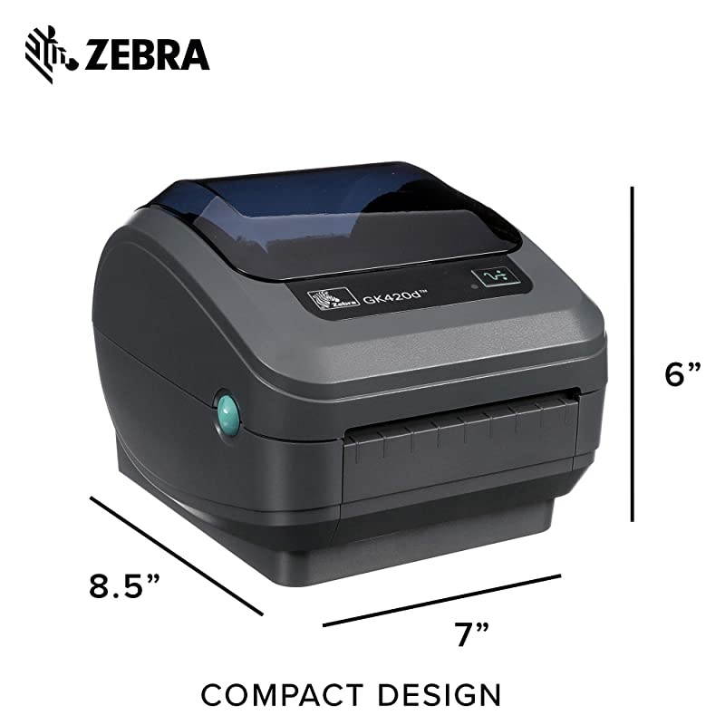 GK420d Direct Thermal Desktop Printer Print Width of 4 in USB and Ethernet Port Connectivity GK42202210000
