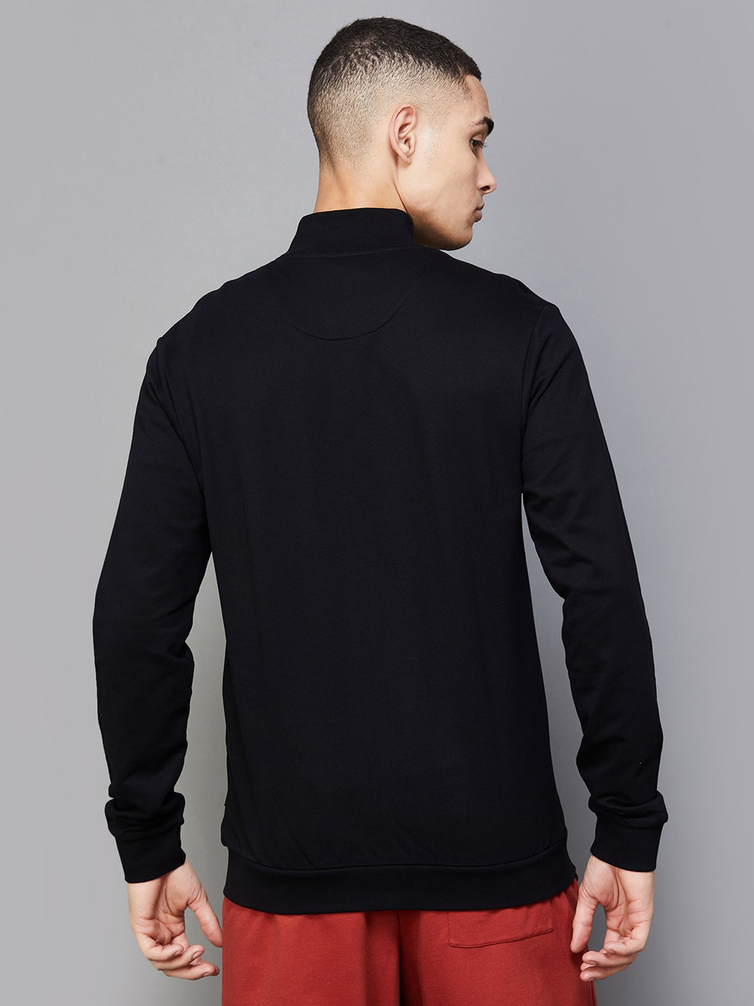 KAPPA Black Regular Fit High Neck Sweatshirt
