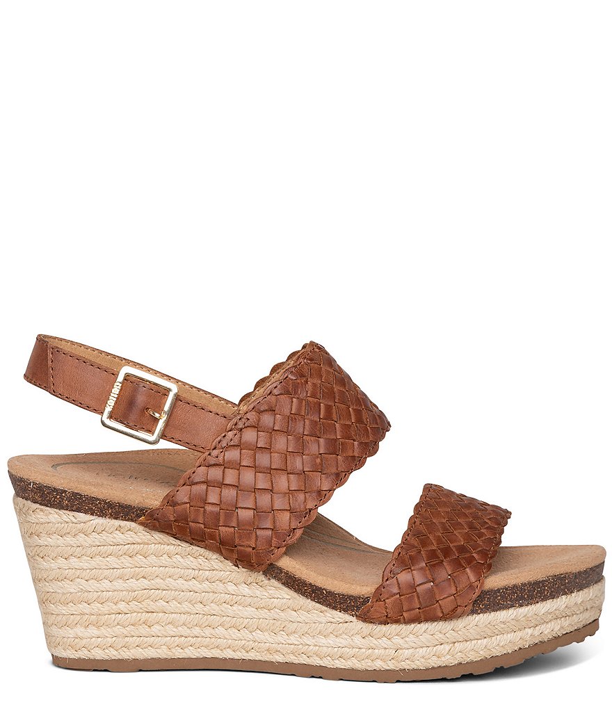 Aetrex Summer Woven Espadrille Wedge Sandals