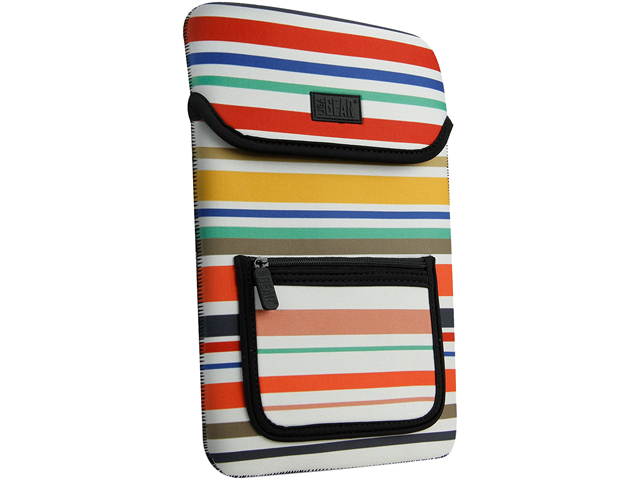 Neoprene Protective Sleeve Case for Wacom Drawing Pen Pads and 10" Tablets by USA Gear - w/ Zipper Pocket & Carrying Handle - Fits Intuos Draw, Art, Photo, 3D, Comic, Bamboo, Pen and Touch (Striped)