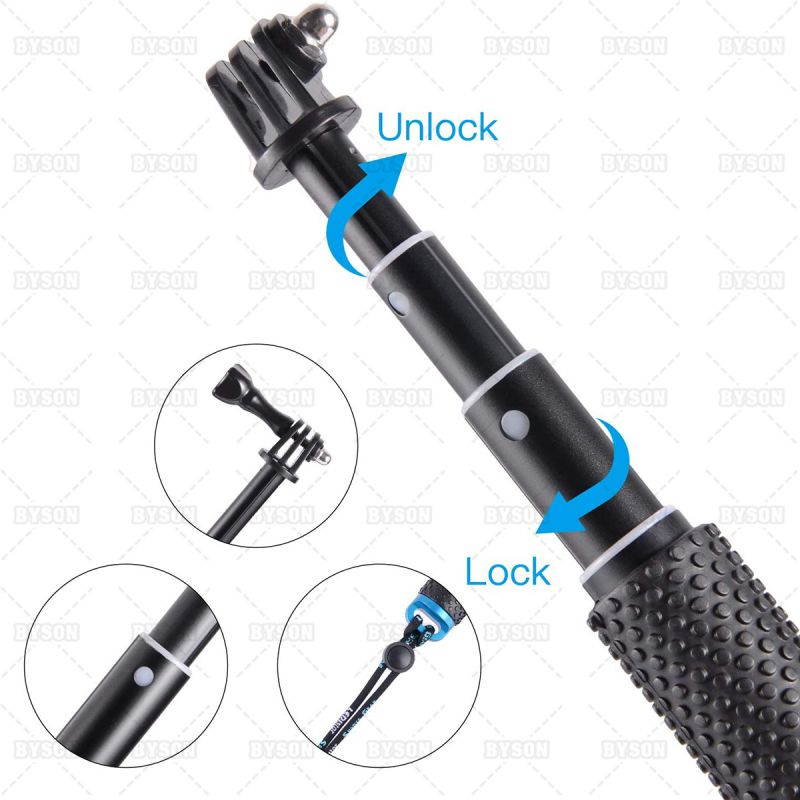 Ackmioxy Selfie Stick, 19&rdquo; Waterproof Hand Grip Adjustable Extension Monopod Pole Compatible with GoPro Hero(2018) Hero 9 8 7 6 5 4 3+ 3 2 1 Session, EKEN, AKASO, Xiaomi Yi, SJCAM SJ4000 SJ5000 SJ6000