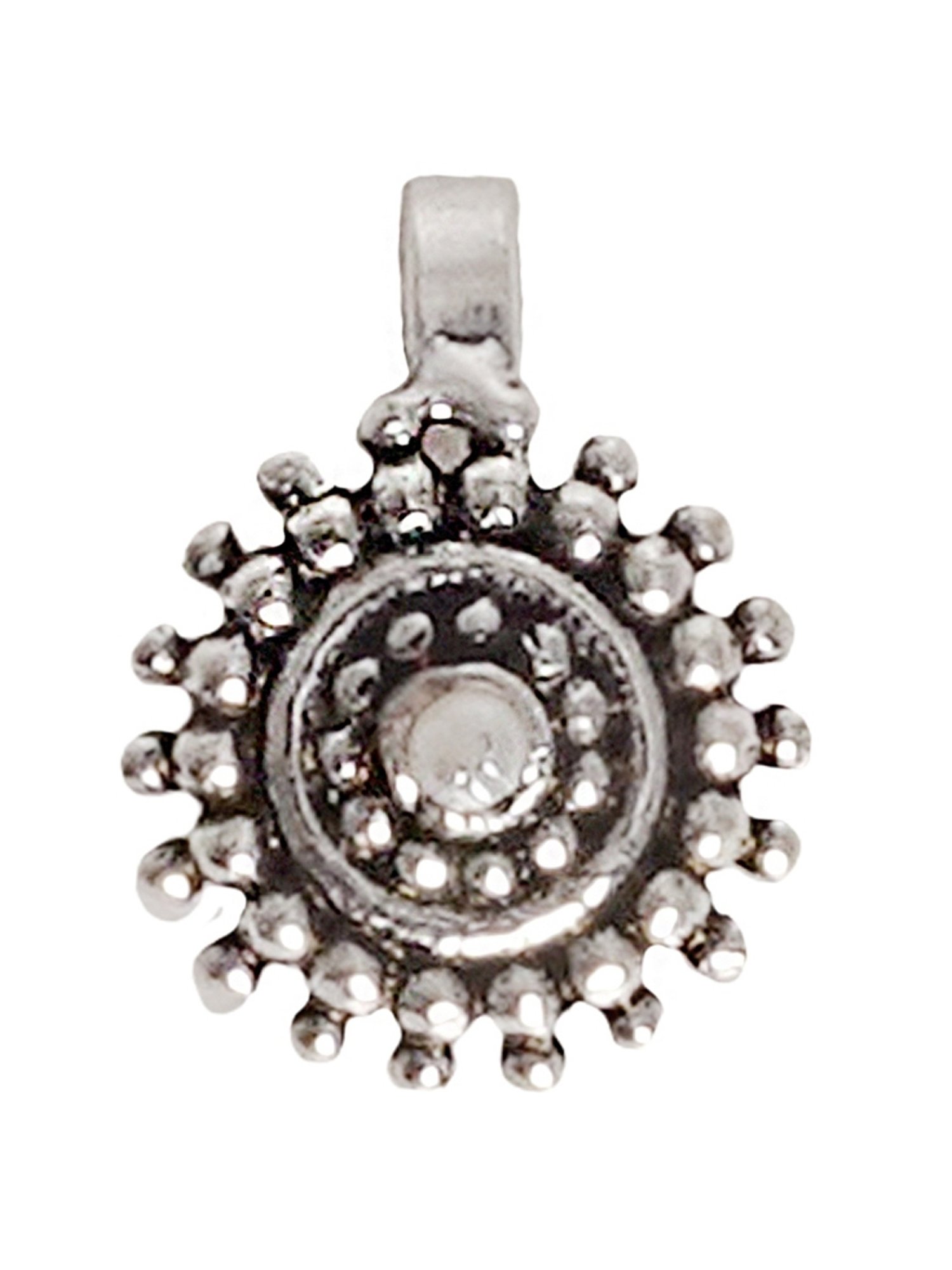 Teejh Ethnic Lalita White Stone Floral Nosepin for Women