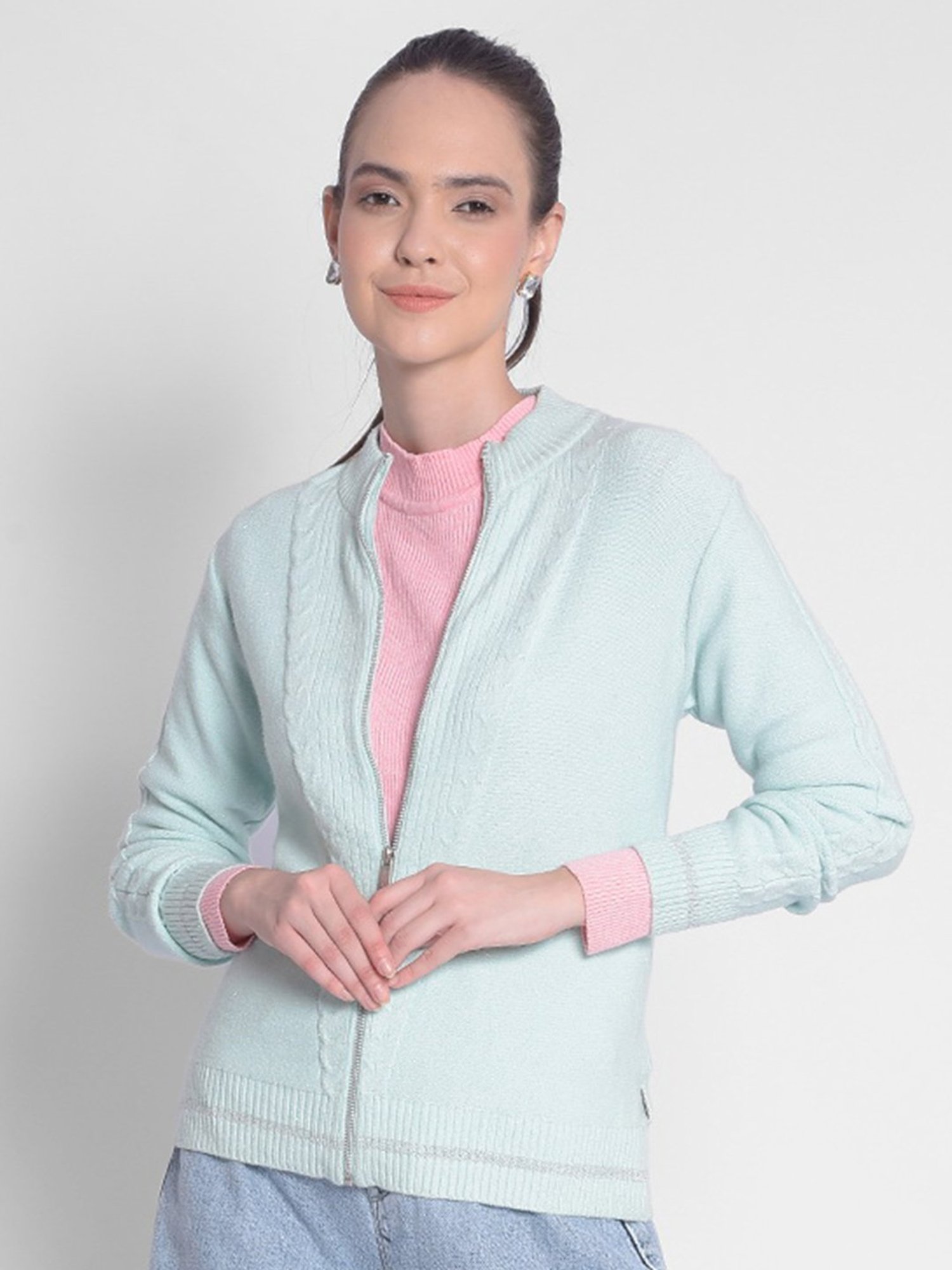 Crimsoune Club Green Regular Fit Cardigan