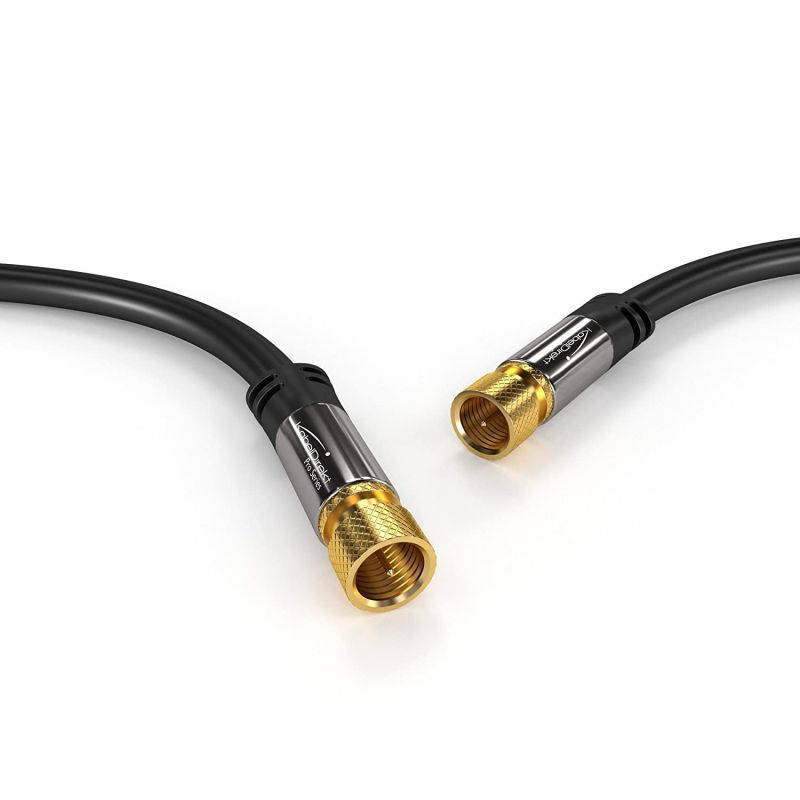 KabelDirekt Digital Coaxial Audio Video Cable (6 feet) Satellite Cable Connectors - Coax Male F Connector Pin - Coax Cables for Satellite Television - Pro Series