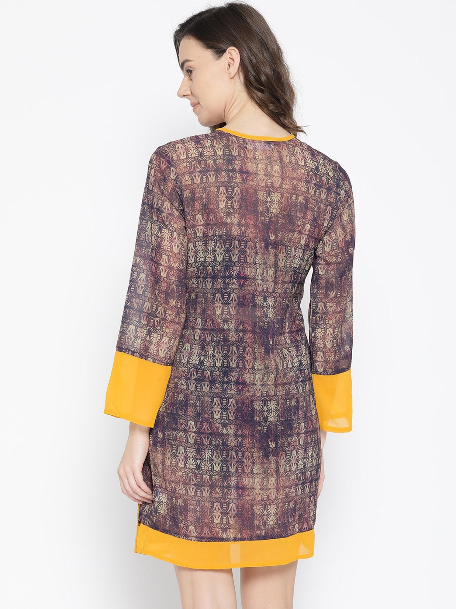 Erotissch Brown Printed Robe