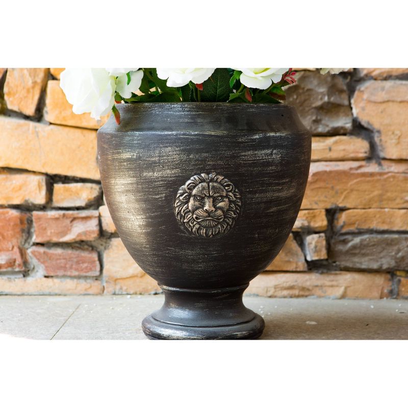 14" Kante Lightweight Concrete Outdoor Lion Footed Urn Planter Brown - Rosemead Home & Garden, Inc.