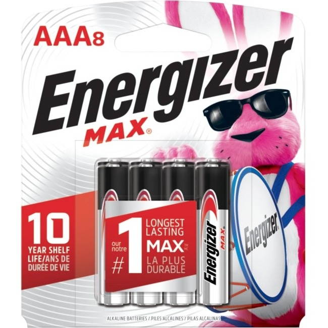 ENERGIZER Max 1.5V AAA Alkaline Battery, 8-pack