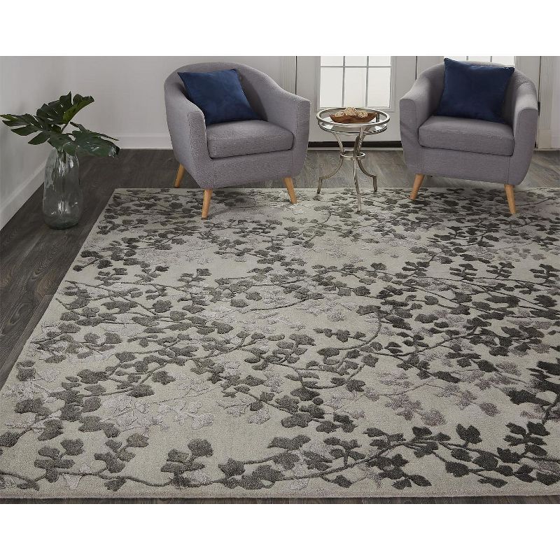 2'x3' Rectangle Hand Made Tufted Lace Wool Area Rug Gray - Feizy