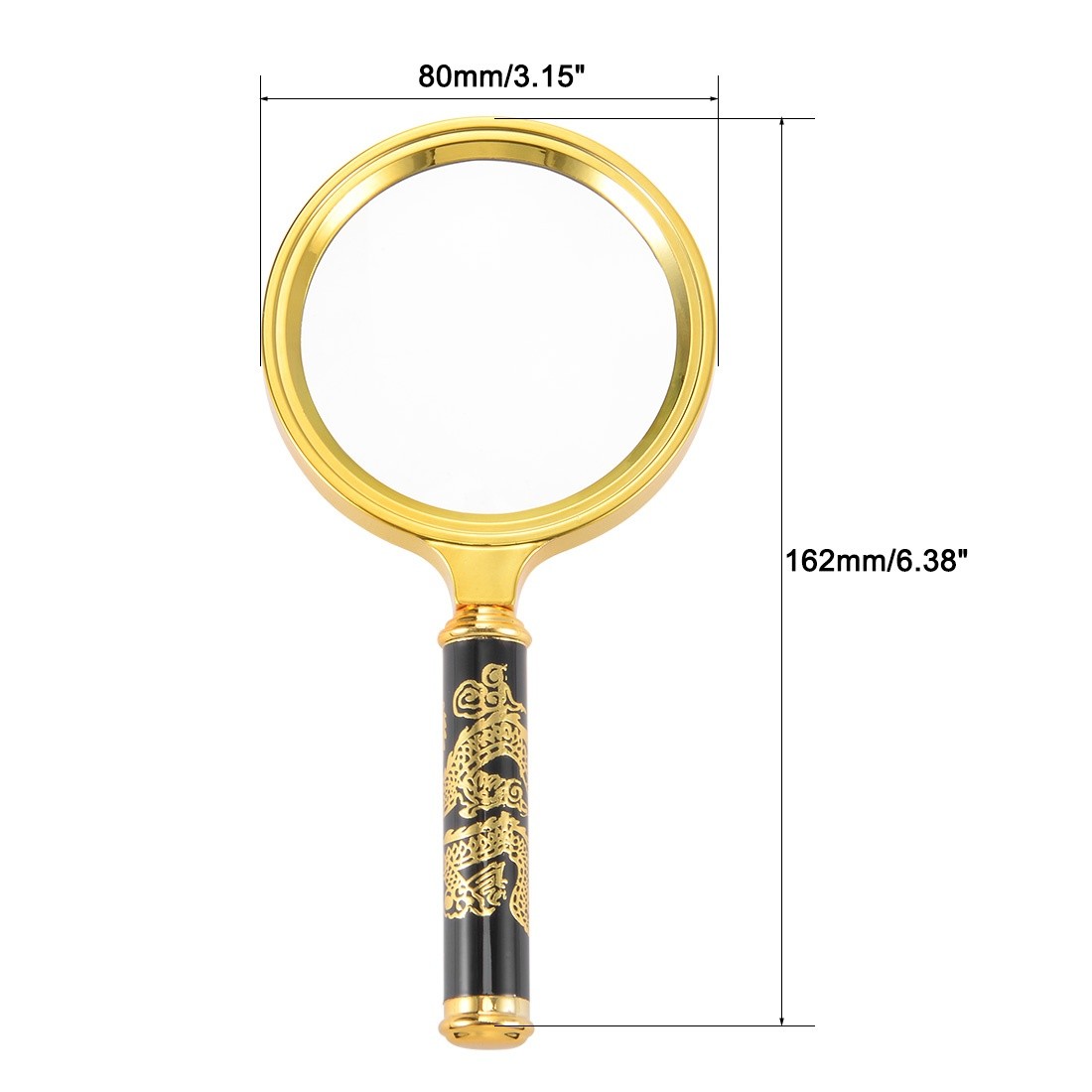 Global Bargains 65mm 10X Handheld Book Reading Magnifying Glass Lens Magnifier Gold Tone