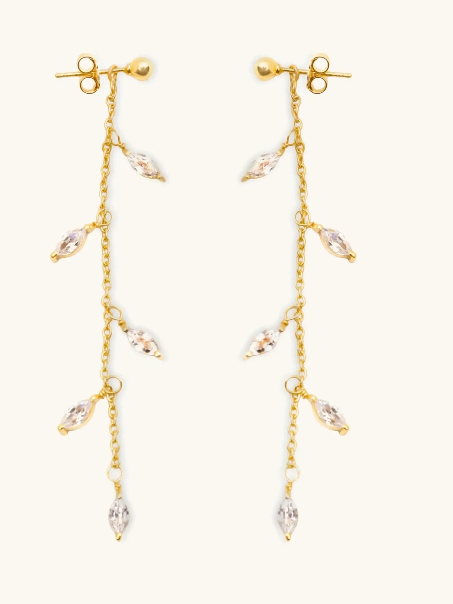 Mabel 92.5 Sterling Silver Tiny leaf Dangler Earrings for Women