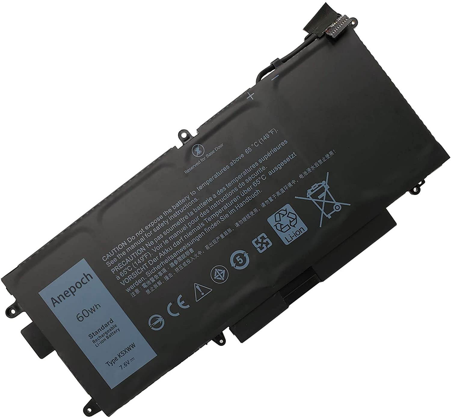 Anepoch K5XWW Laptop Battery for Dell Latitude 13 7389 P29S001 7390 P29S002 2-in-1 L3180 E5289 Series Notebook 6CYH6 71TG4 725KY J0PGR N18GG 7.6V 60Wh 7890mAh