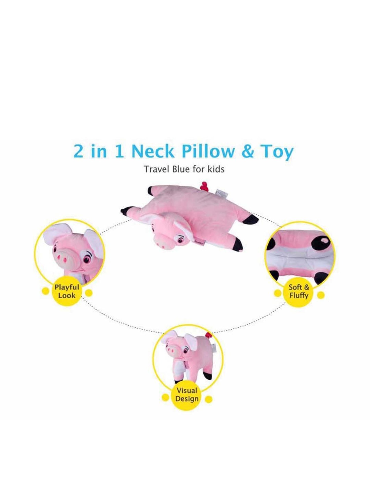 Baby Moo Vintage Ride Yellow Mattress with Fixed Neck Pillow and Bolsters