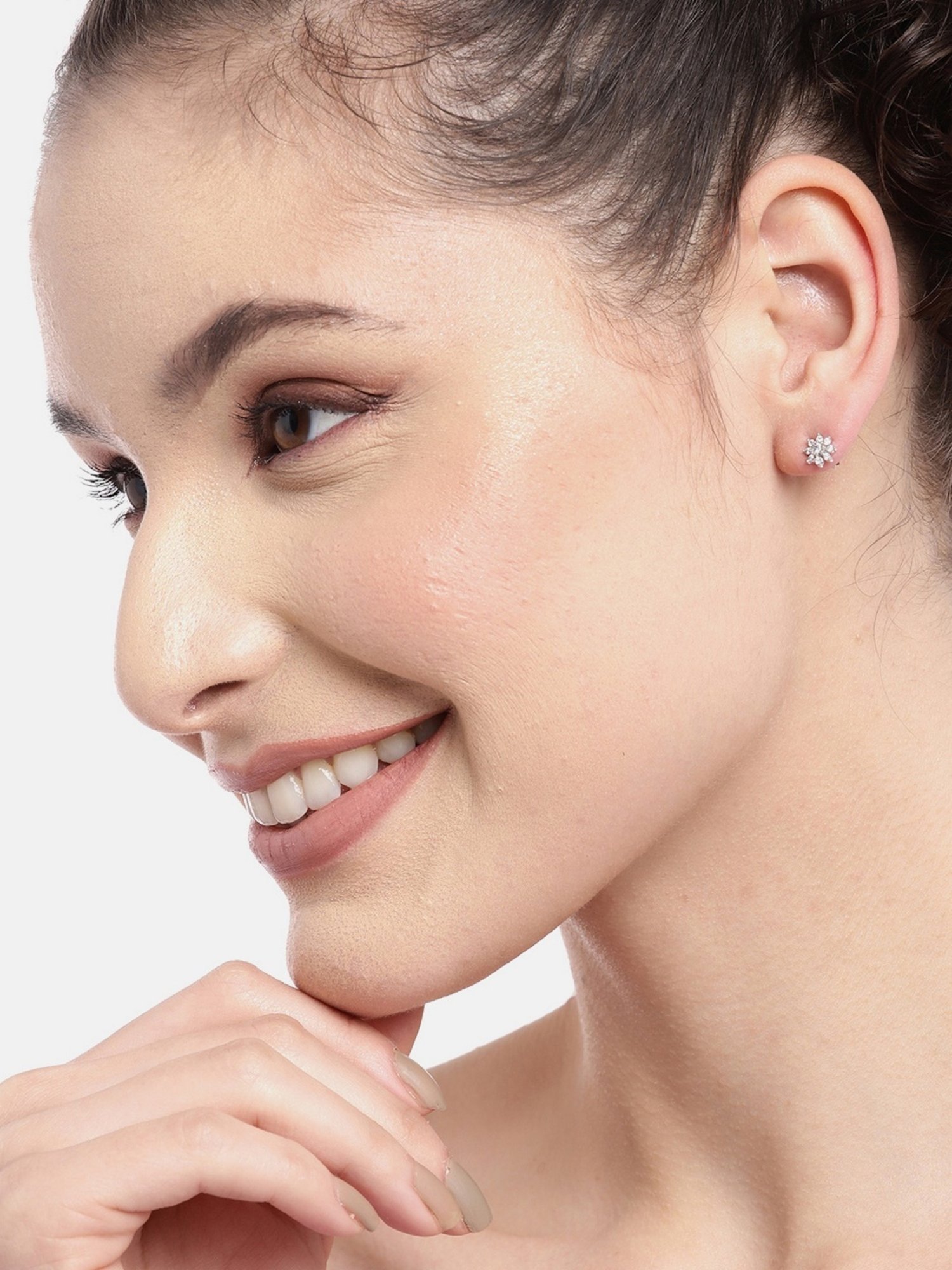 Zavya Triple-CZ 92.5 Sterling Silver Stud & Hoop - Set of 3